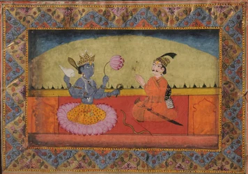 Raja Parikshit Seated in Front of Vishnu